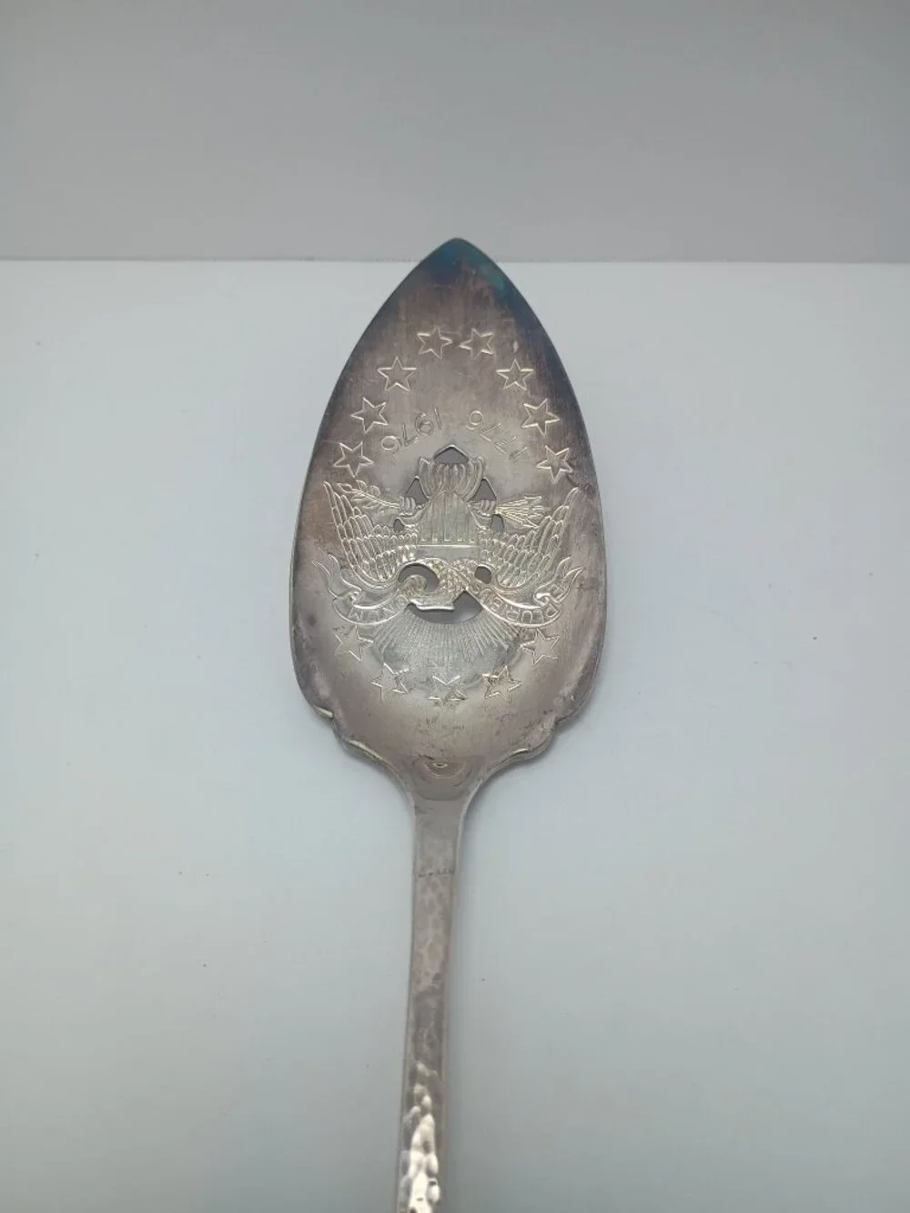 Cake Pie Server American Eagle Patriotic 1776-1976 NOS Silverplate Oneida Rogers
